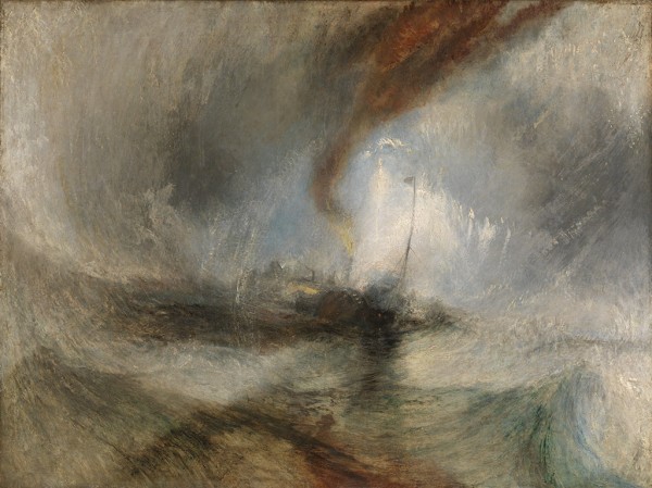 Snow Storm—Steam-Boat off a Harbour's Mouth, exhibited 1842, J. M. W. Turner, oil on canvas. Courtesy of Tate: Accepted by the nation as part of the Turner Bequest 1856. Photo © Tate, London 2014 