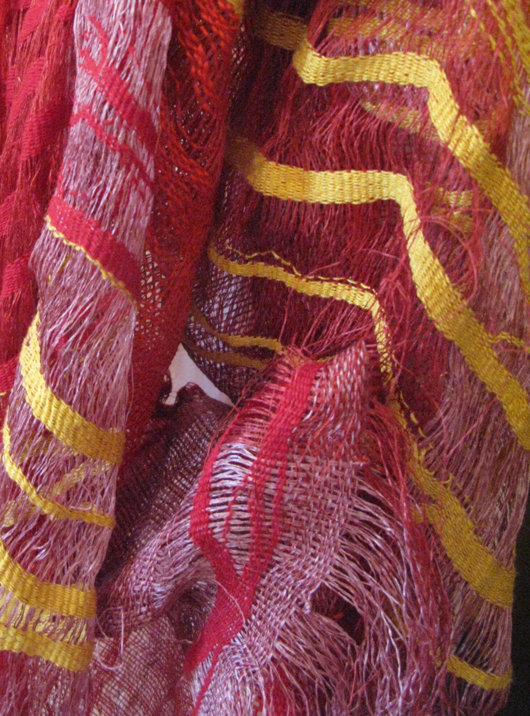  Out of the box: orange & yellow silk weaving, Nancy Craft